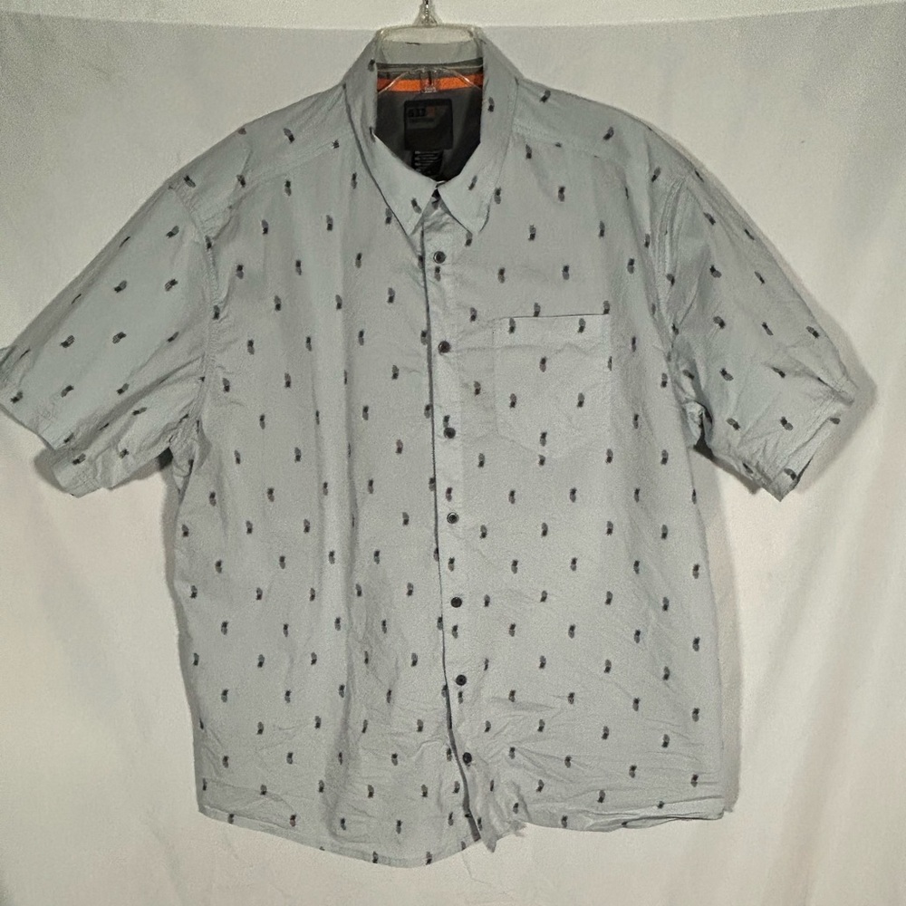 5.11 TACTICAL PINEAPPLE GRENADE ALL OVER PRINT SNAP BUTTON SHIRT MENS 2XL XXL